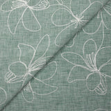 Mottled water green Ariel embroidered canvas