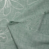 Mottled water green Ariel embroidered canvas
