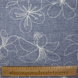 Heather navy Ariel embroidered canvas