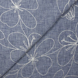Heather navy Ariel embroidered canvas