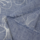Heather navy Ariel embroidered canvas