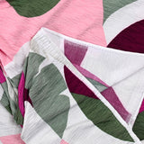 Maille plissée satinée abstrait fuchsia et vert