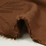 Crêpe viscose Lily brodé feuillage marron noisette