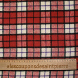 Polyester cardé à carreaux rouge