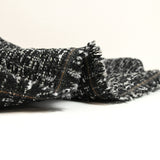 Tweed mezcla de lana negro y gris