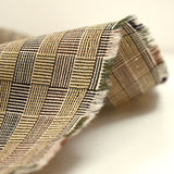 Laine à carreaux tissée-teinte marron