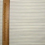 Polyviscose élasthanne rayée noir fond blanc cassé