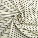 Polyviscose élasthanne rayée noir fond blanc cassé