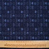Jacquard polyviscose pacman fond marine