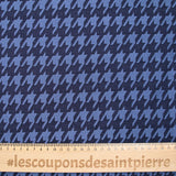 Jacquard polyviscose rooster foot background navy