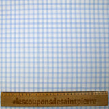 Popeline polycoton tissée-teinte à carreaux Auguste bleu fond blanc