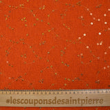 Maille tricot broderie et sequins orange