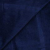 100% navy ribbed cotton velvet