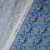 Coton imprimé Matilde fleurs bleu au mètre