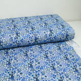 Coton imprimé Matilde fleurs bleu au mètre