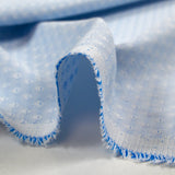 Popeline polycoton jacquard Octave bleu azur et blanc