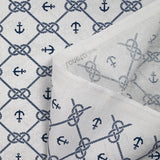 Polycotton printed knot and ink white background