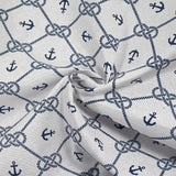 Polycotton printed knot and ink white background