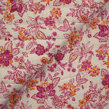 Double gauze padded double side Indian gurugram pink background ecru per meter
