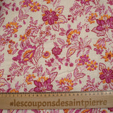 Double gauze padded double side Indian gurugram pink background ecru per meter
