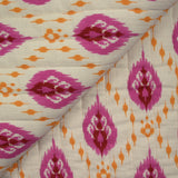 Double gauze padded double side Indian gurugram pink background ecru per meter