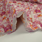 Double gauze padded double side Indian gurugram pink background ecru per meter