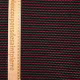 Jacquard polyviscose rayé rouge et kaki fond noir