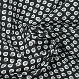 Jacquard polyviscose goutte d'eau fond noir