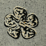 Polyviscose natté motifs floraux floqués gris