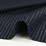 Maille Milano polyviscose double rayure fond marine