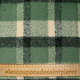 Laine mélangée grattée à carreaux vert