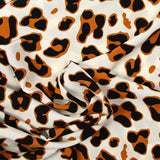 Viscose printed savannah camel and black ecru background