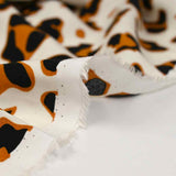 Viscose printed savannah camel and black ecru background