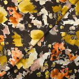 Satin de soie imprimé douceur en peinture fond marron
