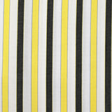 Coton tissé teint rayé Gloria jaune et noir fond blanc