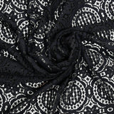Dentelle festonnée rosaces noir