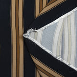 Viscose crepe with brown striped print on black background