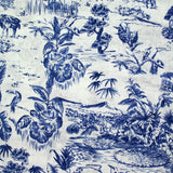 100% Lin Print Live Natural Marine White background
