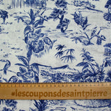 100% Lin Print Live Natural Marine White background