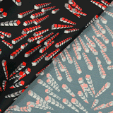 Satin polyester imprimé électrique fond noir