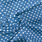 Algodón estampado corazones 5mm azul denim