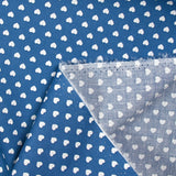 Algodón estampado corazones 5mm azul denim