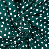 Algodón estampado estrellas 1cm verde bosque