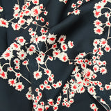 Satin polyester imprimé arborescence fond marine