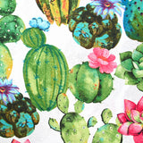 Fondo blanco de cactus imprimido de Policotton