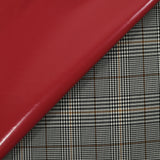 Piel sintética con efecto vinilo con lado rojo frambuesa Príncipe de Gales