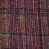 Tweed de laine mélangée Capucine ligne marine et noire fond lie de vin