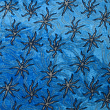 Jersey de terciopelo lurex estrella de mar fondo azul