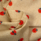 Polycotton print ladybug background