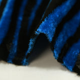 Black and electric blue zebra velvet jersey